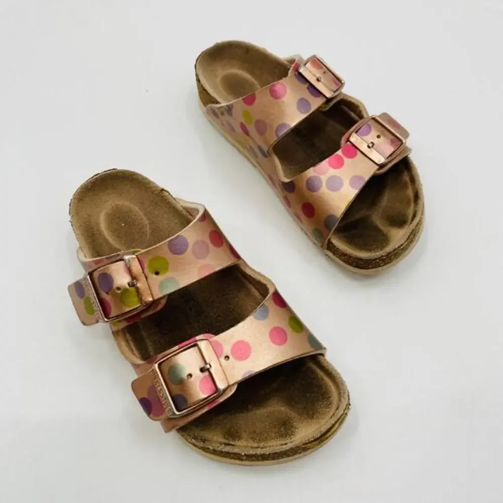 Birkenstock pink‎ polka dot kids sandals